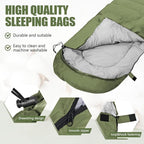 Camping Sleeping Bags for Adults Kids Waterproof Lightweight Sleeping Bag for Cold Weather or Warm Backpacking Hiking Mountaineering Indoor Outdoor Use