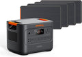 Jackery HomePower 3000 Portable Power Station with 4X 100W Prime Panels, 3600W (7200W Surge), 3072Wh LFP Battery, USB-A/C, Home Backup, RV & Emergencies, Grey