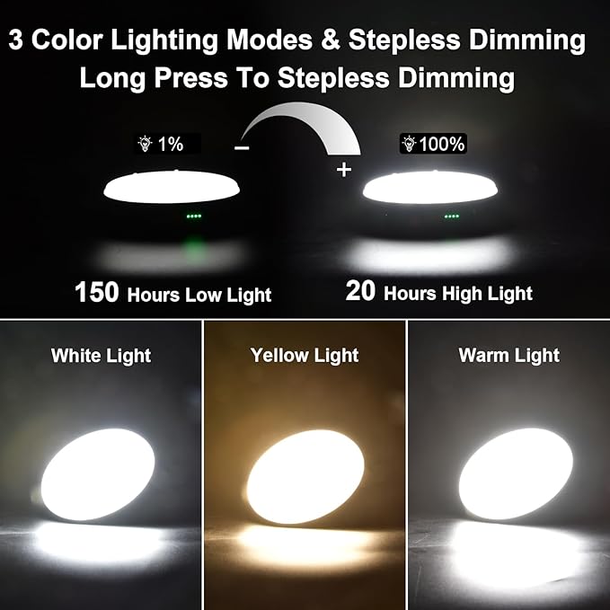 16500mAh 4000LM Rechargeable Camping Light , White/Warm/Nature/RED Hanging Camping Lantern Waterproof Tent Lights with Portable Bag Voice Control(Offline),Christmas Gift for Parents Friends (60W)