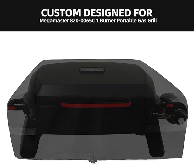 Cover for Megamaster 820-0065C 1 Burner Grill | Waterproof and Windproof Tabletop Gas Grill Cover for Megamaster, UV/Tear Resistant | No Disconnect Needed for Propane Tank (Cover Only)