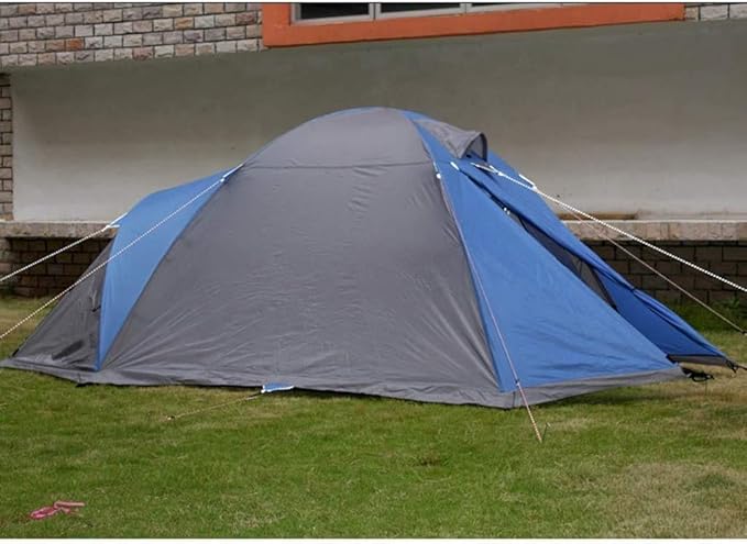 Camping Tent, Outdoor Double Layer Waterproof Sunscreen 2-3 Person Tent, Family Tent, Backpack Tent,Blue