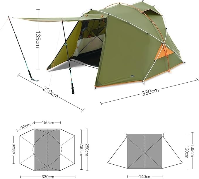 Double DAC Tent Joint Backpacking for Hiking Trekking 3 Seasons Rainproof Camping Overnight