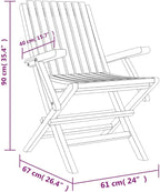 Folding Patio Chairs 2 pcs,Outdoor Chairs,Club Chairs,Decorative Chair,Camping Chair,Camping Chair,Reception Chair,Bistro Chair,for Patio,Balcony,Party,24"x26.4"x35.4" Solid Wood Teak