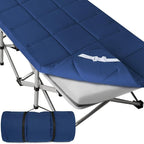 Cot Mattress Topper (Improved Thickness), Foam Quilted Pads for Camping, Soft Comfortable Sleeping Cot Mattress Pad Only, Camping Pad 75"x30" for Camp Cot/Rv Bunk/Narrow Twin Beds, Navy