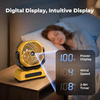 30000mAh Portable Camping Fan with RGB Lantern, Rechargeable Battery Powered Oscillating 4 Wind Speeds LED Display, Remote Control Timer Tent Beach Cordless USB Fans for Travel Home Outdoor, Yellow