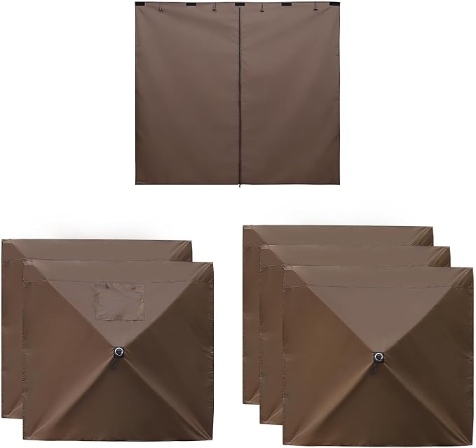 VEVOR 12x12ft Pop Up Gazebo Sidewalls with 2 Window, 3 Solid Waterproof Panels, UV Protection, Wind & Sun Privacy Walls with 1 Zippered Door for Outdoor Events, Compatible with COBIZI Screen Shelters