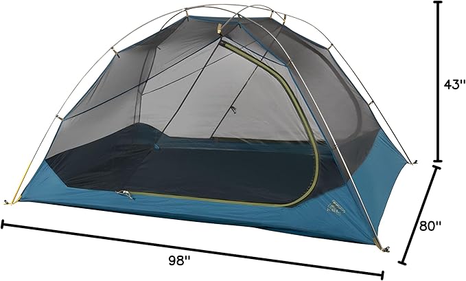 Kelty Far Out Backpacking Tent + Tent Footprint Package, 2 or 3 Person Capacity, Backpacking Starter Kit and Camping Shelter, Stuff Sack Included