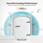 Mini Fridge, 4 Liter/6 Can Mini Makeup Fridge, 110V AC/ 12V DC Portable Thermoelectric Cooler&Warmer for Skincare, Drink, Cosmetic, Medicine, Small fridge for Bedroom, Office, Dorm, Car, White