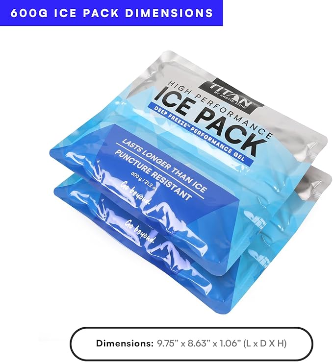 Arctic Zone Titan Deep Freeze Ice Pack- (2 Pack) 600 Gram High Performance Ice Pack - Long-Lasting, Puncture-Resistant Cold Pack Filled with Non-Toxic Gel…