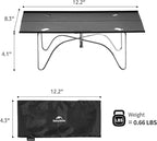 Naturehike Ultralight Folding Camping Table, Set up in Seconds, Aluminum Beach Compact Backpacking Table with Carry Bag for Hiking Picnic, 12.2" x 8.3"