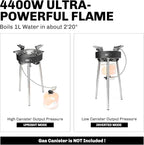 Fire-Maple Saturn X Camping Stove - High-Power Outdoor Cooking Stove with Dual Preheating Tubes, Wind-Resistant, Adjustable Height and Foldable Supports for Camping
