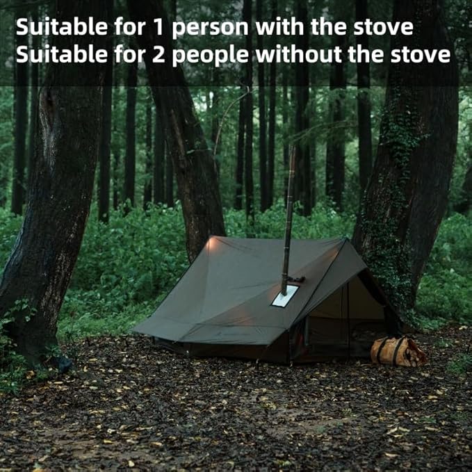 Hot Tent with Stove Jack – 4 Season Waterproof & Windproof Shelter for 1–4 People, Lightweight for Camping, Hiking, Hunting & Fishing