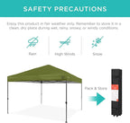 Best Choice Products 10x10ft Pop Up Canopy Tent, Outdoor Shade, 1 Person 1 Minute Set Up, Carry Case, 4 Weight Bags - Olive Green