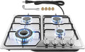 Gas Stove Top 4 Burner, 23 Inch Gas Cooktop for NG/LPG Convertible, Stainless Steel Stove with Thermocouple Protection for Outdoor Kitchen, Camping, Total 27400BTU