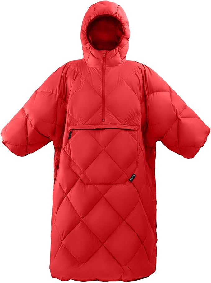 ATEPA Wearable Sleeping Bag, Recycled Warm Winter Camping Blanket Wearable Poncho for Outdoor, Stadium Sports Women Men