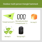 Triangle Hammock 10FT, Heavy Duty 300LBS-1000LBS Capacity for 1-3 Person, Portable Camping Hammock with Storage Bags, Multi-Person Hammock for Outdoor, Backpacking, Travel (Green-2.8m-150kg)
