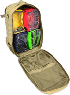 Lightning X Stocked Modular Trauma & Bleeding First Aid Responder Medical Backpack + Kit (Tan w/Hydration Bladder)