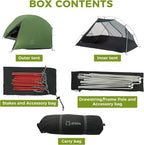 ATEPA Voyage 1-2 Person Backpacking Tent, 4 Season Ultralight Camping Tent, 4000mm Waterproof Double Layer Cold Wearther Easy Set Up Tent for Family Camp Hiking Hunting Outdoor Mountaineering Travel