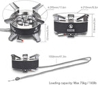 Bulin AirOka B18 18000W Titanium Alloy Portable Picnic Camping Stove Windproof Design Gas Cooking Burner with Piezo Ignition & Carry Case Collapsible Stove Burner for Outdoor Backpacking/Hiking/Picnic