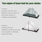 3F UL GEAR Blue Mountain 1/2Person Camping Poleless Tent, 3/4Seasons Waterproof Tent, Easy Set Up Hiking, Backpacking Silicon Coated Tent Shelter