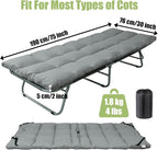Tuphen Cot Mattress Pad-Cot Pads for Camping, Cot Mattress Topper, Camping Mattress Sleeping Pad 75"x30" Soft Lightweight Quilted Pads for Camp Cot/RV Bunk/Narrow Twin Beds