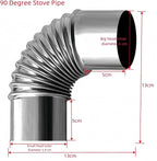 2PCS 2.36 Inch 90 Degree Stainless Steel Chimney Elbow for Outdoor Wood Stove, Camping Stove Accessories