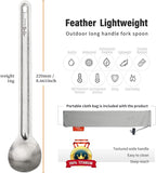 TiTo Titanium Long Handle Spork and Spoon Eco-Friendly Ultralight Portabale Flatware for Outdoor Camping Backpacking Hiking Travel Picnic Tableware with Bag (Bright Titanium Spoon)