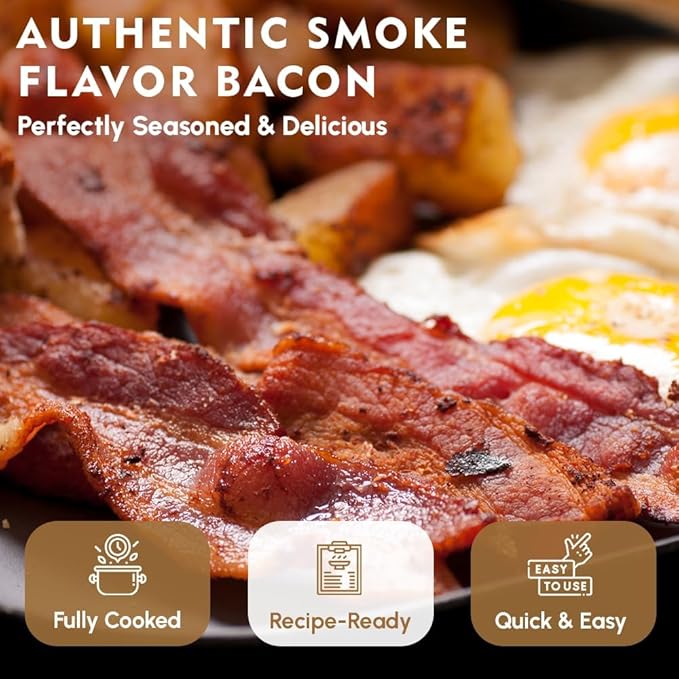 Werling Fully Cooked Canned Bacon 12 oz – Ready to Eat Smoked Bacon, Shelf Stable up to 5 Years, Long-Term Food Storage, Emergency Survival Food, Camping & Hiking Meals, Pantry Staple, No Refrigeration Required, Canned Meat, Pack of 12