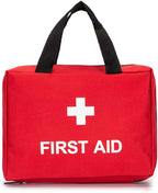 Red First Aid Bag Empty Travel Rescue Pouch First Responder Storage Medicine Emergency Bag for Car Home Office Kitchen Sport Outdoors (Red)