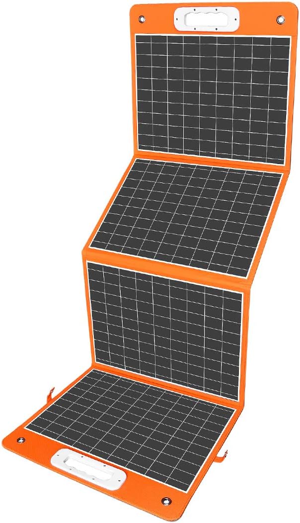 Flashfish 100W 18v Foldable Solar Panel, High-Efficiency Solar Charger with Dc Output & 65W USB.C QC3.0 Port for Portable Power Station, Camping, Travel & Outdoor