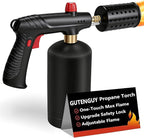 Propane Torch with Adjustable Flame, Powerful Kitchen Torch Gun with Safety Lock & Cooling Vents, Blow Torch Flamethrower for Grill, Sous Vide, BBQ, Charcoal Lighter (Tank Not Included)