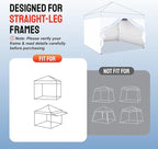 CROWN SHADES 10x10 Canopy Sidewalls (4pck) - Canopy Walls 10x10, Sidewalls for Canopy - Canopy Cover, Canopy Accessories, White