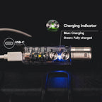 RovyVon Aurora A28 2nd USB-C EDC Flashlight, 6500K Cool White Max 1000 Lumen, 850mAh Rechargeable Small Flashlight, with Red/White/ 365nm Sidelights, Momentary On, Ideal Flashlight for Camping