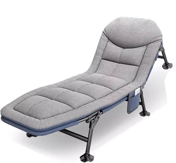 Folding Bed with Mattress Adopted 30mm Wider Square Tube Camping Cot 85cm Wide No Installation Required for Home, Office, Camp, Travel, Vacation