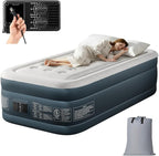 Outvita 18in Twin Air Mattress with Built-in Pump, Quick Assembly Comfort Luxury Blow Up Air Bed Self-Inflation/Deflation - Breathable and Flatness-Free for Guests and Home, Camping, Travel