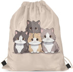 Upetstory Cute Cat Drawstring Backpack Sports Gymsac Drawstring Bag Gym Sack Daily Rucksack String Cinch Sackpack Lightweight Storage Pouch for Travel Hiking Swimming