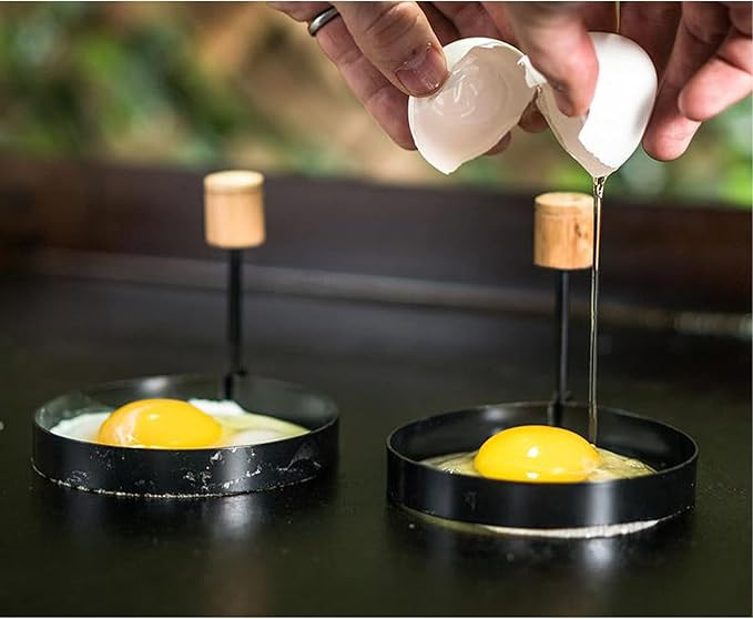 Blackstone 1543 Outdoor Griddle Breakfast Preparation Kit with Pancake Batter Dispenser, Cast Iron Bacon Press, and 2 Non Stick Steel Egg Rings