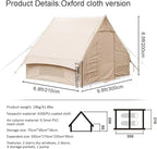 Large Luxury Inflatable Camping Tent Cotton Canvas Tent, Breathable and Waterproof Air Tent with Skylight and Stove Jack Hole for for 4-6-8-10 Person Family Camping