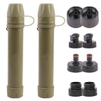 2 Pack Survival Water Filter Straw for Hiking & Camping, 2025 Personal Portable Water Purifier, 3000L Long Life, Includes Bottle & Hydration Bladder Adapters (2, Dune Brown, 3x3x19.3cm)