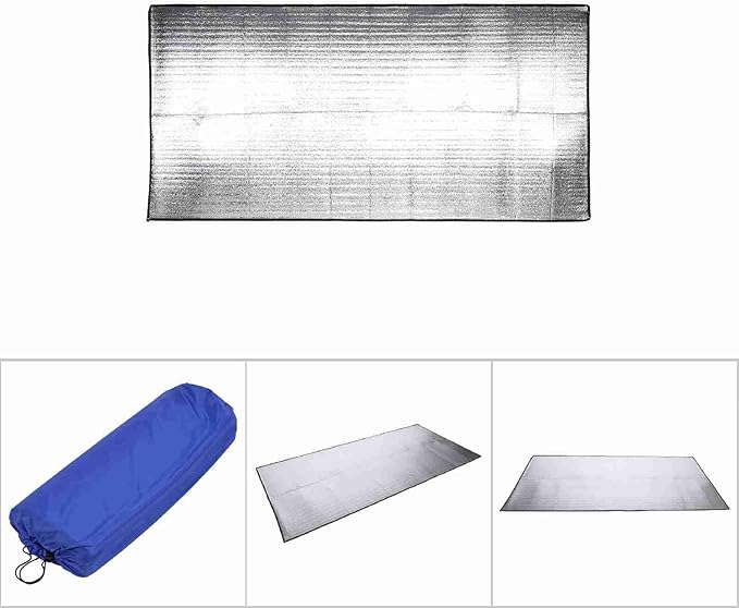 3 Types Camping Mat Foil Blanket, Outdoor Camping Tent Mat Sleeping Mattress Moistureproof Aluminum Foil Pad for Foam Insulating Sleeping Tent Pad