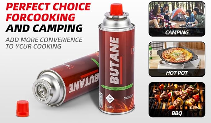 Butane Fuel Canisters for Portable Camping Stoves