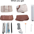 S'More Glamping Tent with Porch, 2/3/4/5/6 Person Durable Weatherproof Camping Tent, Large Family Tent with Room Divider, Easy Setup Tent with Screen Room