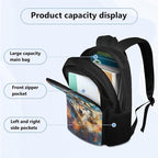 Cool Wolf Backpack for School Boys Back to School, 3rd Grade Backpack for Boys Back Pack 4 Piece Set Lunch Box Art Water Bottle Holder Pencil Case for Class Activity