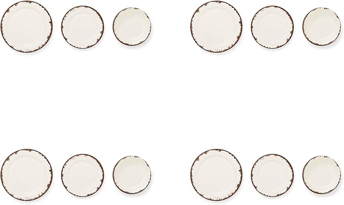 Fox Run Melamine Dinnerware Set Ivory, 10"