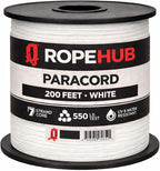 RopeHub 550 Paracord – 7 Strand Core Nylon Parachute Cord, 550 lb Test – Durable Utility Cord for Camping, Survival, DIY, Gear, Tents, Tarps – Multiple Colors & Lengths