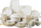 Simple Dining Plate Ceramic Tableware Set with 63 Pieces of Kitchen Dishes Combination