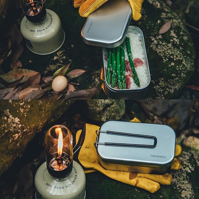 Fire-Maple Frost Bento Lunchbox Fast- Heating Camping Bowl, with a Foldable Handle(800ml), self reliance outfitters, ideal for travel, outside, camping