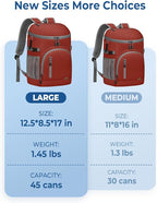Cooler Backpack Insulated Waterproof,30/45 Cans Backpack Coolers Leakproof Lunch Backpack for Men Women Portable Soft Cooler Bag for Beach Camping Trave Picnic
