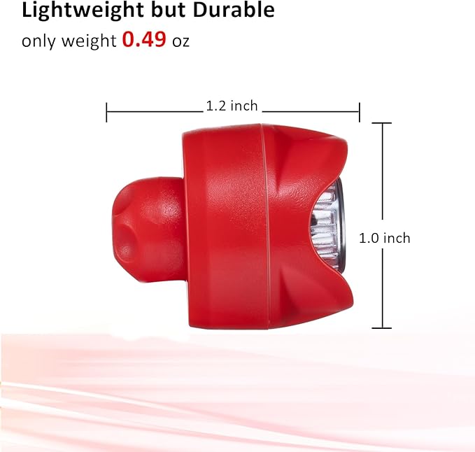 RAHAN Rechargeable Clip on Clog Headlights for Shoe 2pcs,Flashlights Attachment for Shoe, LED Clog Light with 3 Light Modes for Dog Walking, Camping, Running, Suitable for Adults, Red