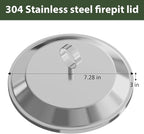 Tabletop Fire Pit Lid for Solo Stove Mesa XL 7", Portable Fire Pit Cover with Heat Resistant Handle, 304 Stainless Steel Mini Camping Stove Accessories for Prevent Hand Burns